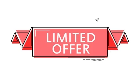 Red flat animation banner limited offer Stock Footage 102920523