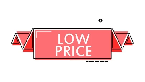 Red flat animation banner low price Stock Footage 102919276