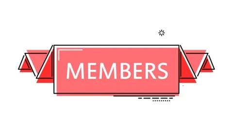 Red flat animation banner members Stock Footage 102917504