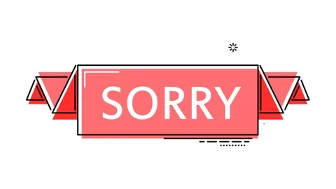 Red flat animation banner sorry Stock Footage 102920268