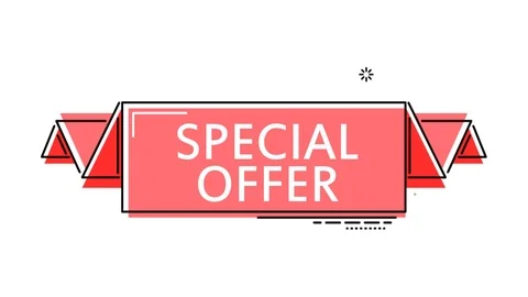 Red flat animation banner special offer Stock Footage 102920579