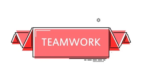 Red flat animation banner teamwork Stock Footage 102920896