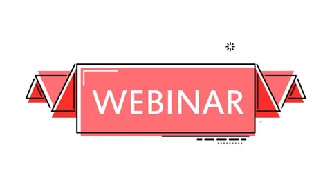 Red flat animation banner webinar Stock Footage 102920395