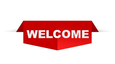 Red flat animation banner welcome Stock Footage 85522093