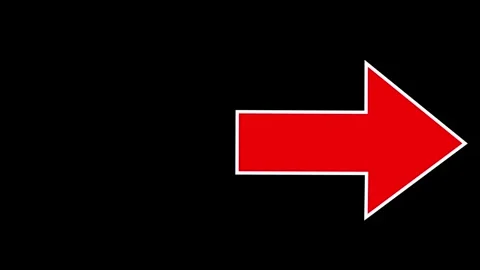 Red flat arrow on black background. Abstract directional arrow animation Video stock 293555614