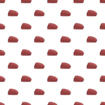 Red flat cap headwear seamless pattern Stock Illustration