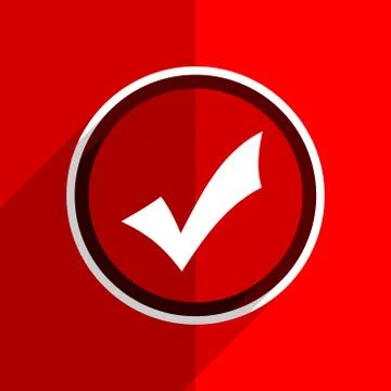 Red flat design accept web modern icon Stock Illustration