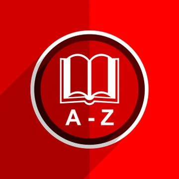 Red flat design dictionary web modern icon Stock Illustration