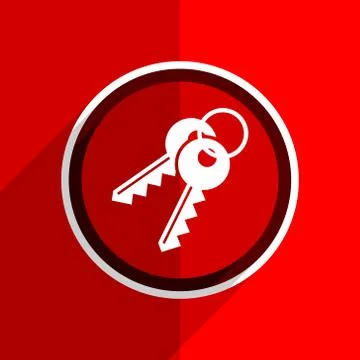 Red flat design keys web modern icon Stock Illustration