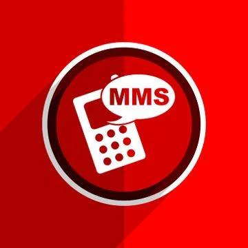 Red flat design mms web modern icon Stock Illustration