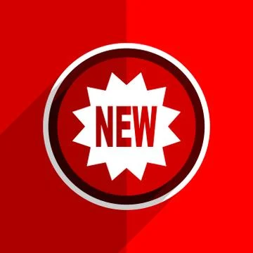 Red flat design new web modern icon Stock Illustration