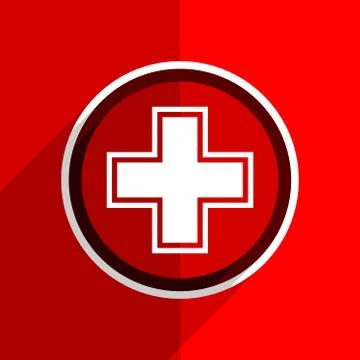 Red flat design pharmacy web modern icon Stock Illustration
