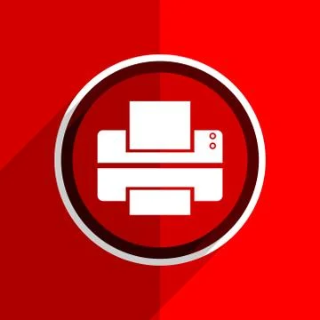 Red flat design printer web modern icon Stock Illustration