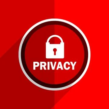 Red flat design privacy web modern icon Illustrazione stock