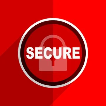 Red flat design secure web modern icon Stock Illustration
