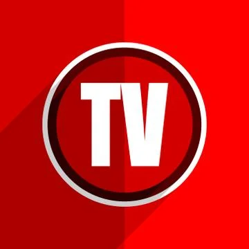 Red flat design tv web modern icon Illustration