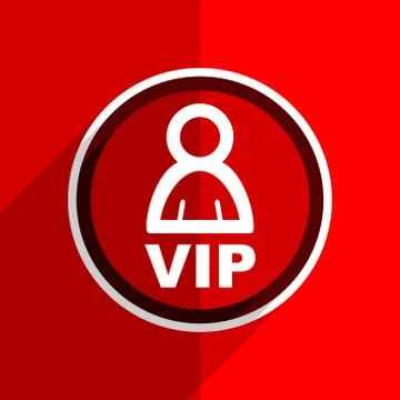 Red flat design vip web modern icon Stock Illustration