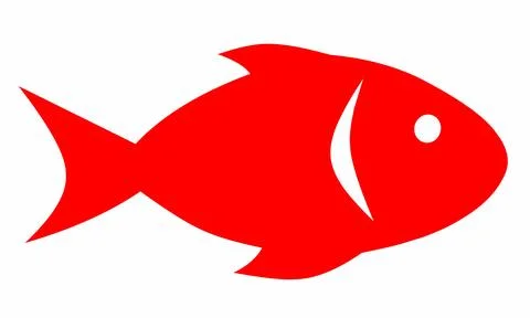 Red Flat fish Icon Stock Illustration