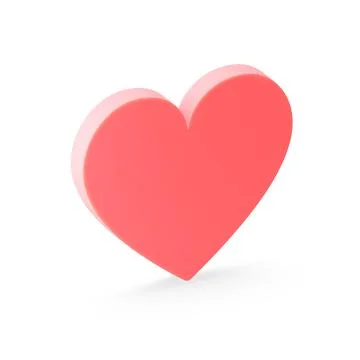 The red flat heart icon. 3D rendering. イラスト素材