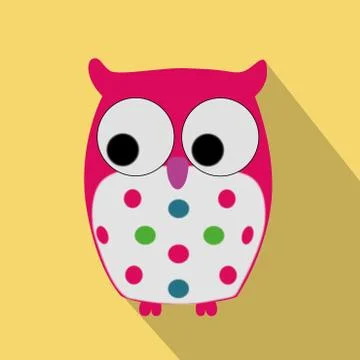 Red Flat Owl Stock Illustration
