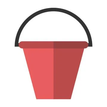 Red flat plastic bucket Illustrazione stock