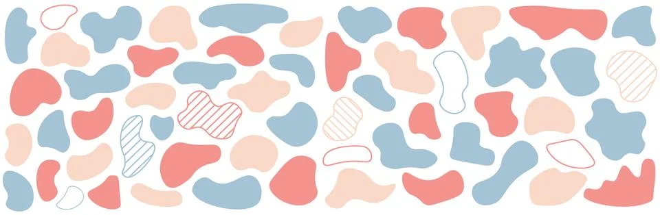 Red flat shape and green fluid blob, Stock Illustration
