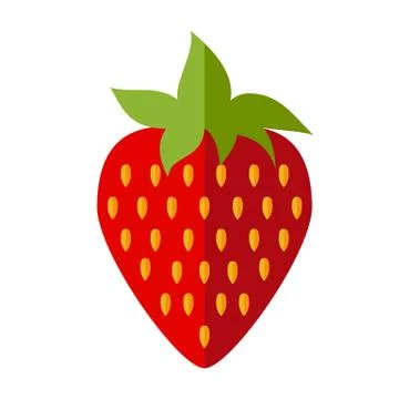 Red flat strawberry Stock Illustration