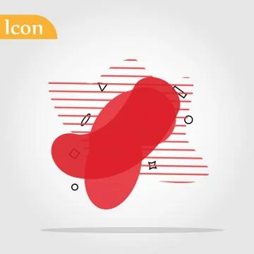 Red flat style abstract vector banner isolated. Modern geometric liquid form. Stock Illustration