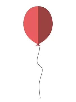 Red flat style balloon Stock Illustration