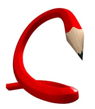 Red flexible pencil Stock Illustration