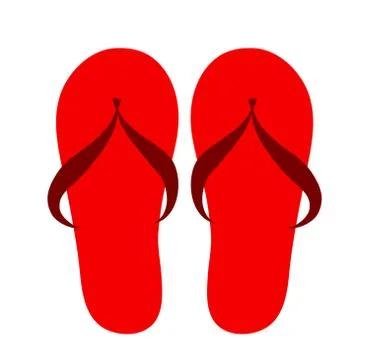 Red flip flops isolated icon design, stock vector illustration graphic, eps 1 Stock Illustration