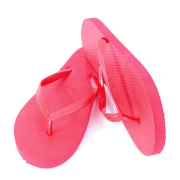Red flip flops Foto stock