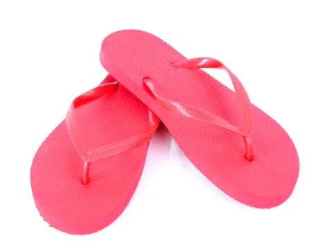 Red flip flops Stock Photos