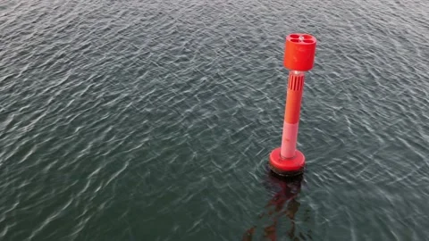 Red floating buoy. Stock Footage 230939473
