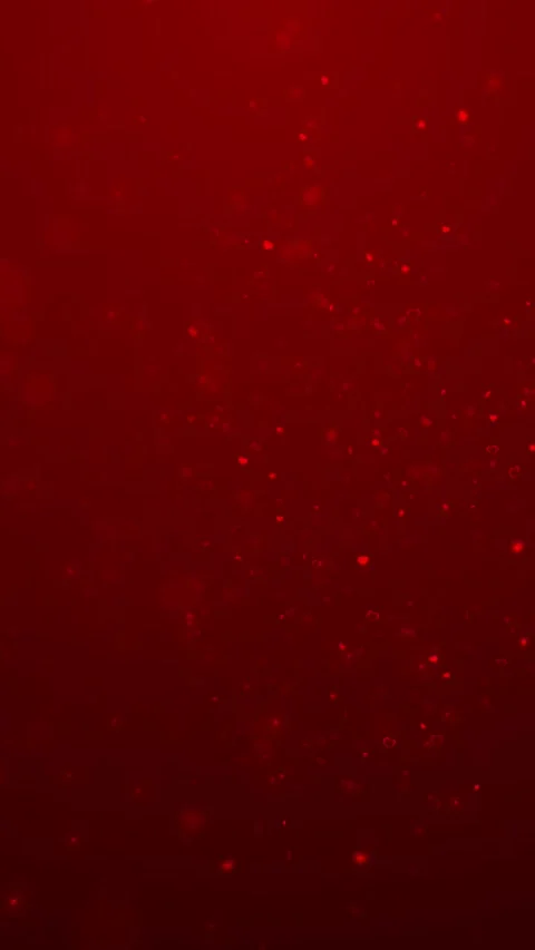 Red floating hearts love soft romantic particles, glowing bokeh, and dark crimso Stock Footage 340576870