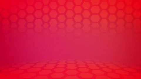 Red floating hexagonal grid on a solid background Stock Footage 270370827