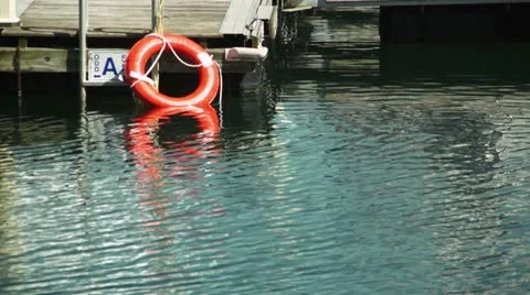 Red Floation Ring HD Stock Footage 10867164
