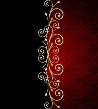 Red floral background. Vector illustration Stock Illustration