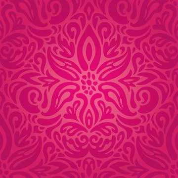 Red floral decorative vector pattern Stock Illustration