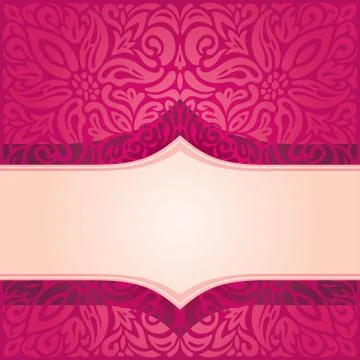 Red floral decorative vector pattern wallpaper background Stock Illustration