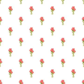 Red floral pattern creating seamless spring background design Stock Illustration