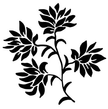 Red floral pattern with leaves Illustrazione stock