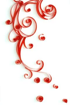 Red floral pattern Stockfoto's