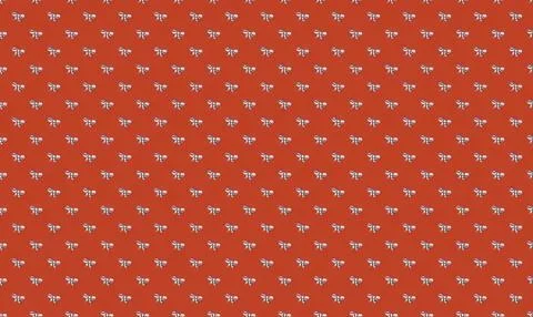 Red floral pattern with small white and yellow flowers Stock Illustration