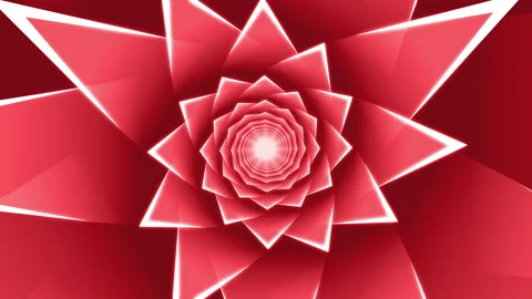 Red floral spiral shapes with sharp angled leaves looped animated background Stock-Footage 164921939