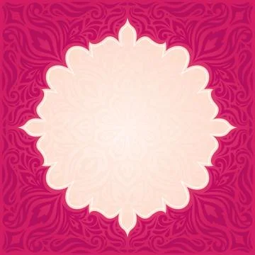 Red floral vector pattern with copy space Stock Illustration