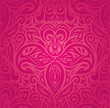 Red floral vector pattern wallpaper background Stock Illustration