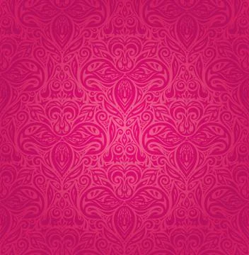 Red floral vector pattern wallpaper background Stock Illustration