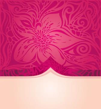 Red floral vector pattern wallpaper mandala background Stock Illustration