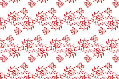 Red Floral Vine Seamless Pattern. Stock Illustration